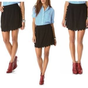Club Monaco Black Scallop Mini Skirt
